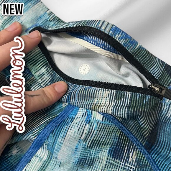 New NWT Lululemon Speed Up Crop 21” Leggings Sun Dazed Multi Blue - Size 2 - Picture 10 of 11